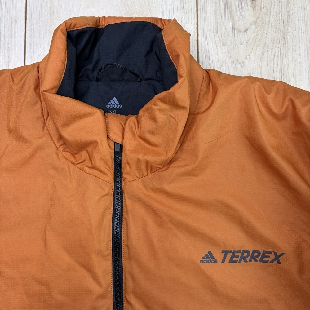 Adidas Terrex Primaloft Jacket Mens Size XL Orange Light Puffer Coat - Picture 2 of 12